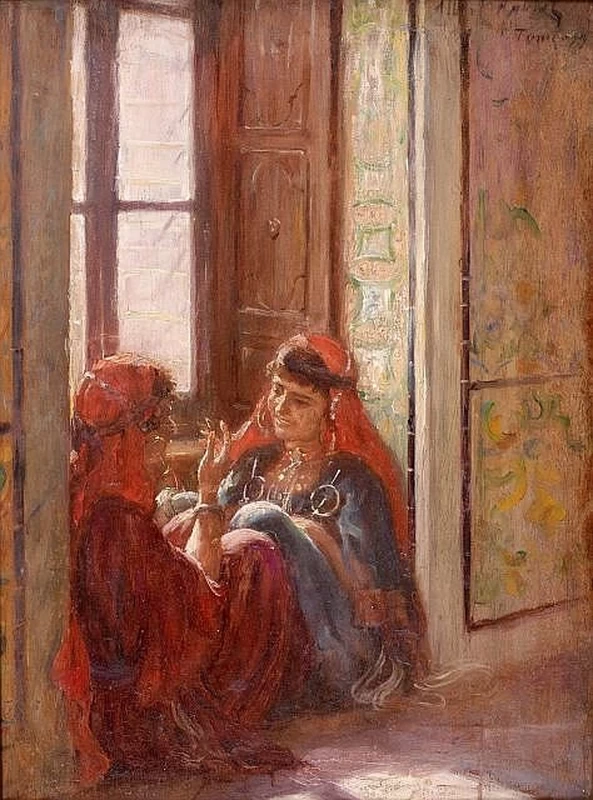 Conversazione in un palazzo della Medina a Tunisi